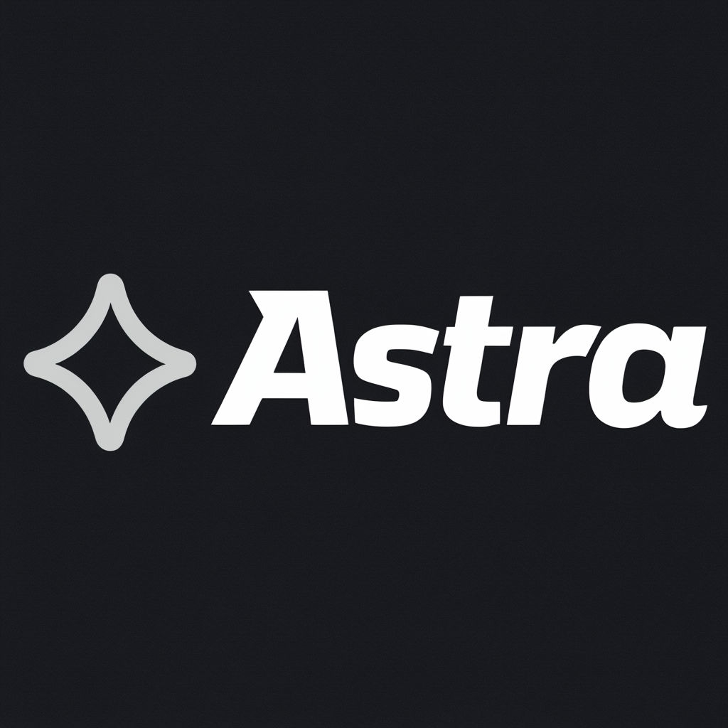 Modern Minimalist Astra Logo Design on Charcoal Background