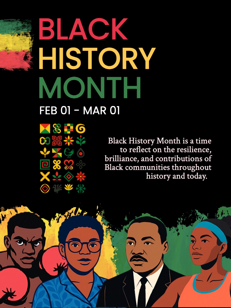 Vibrant Black History Month Celebration Poster Design Flyer