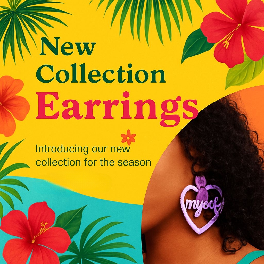 Vibrant Tropical New Collection Earrings Promotional Ads