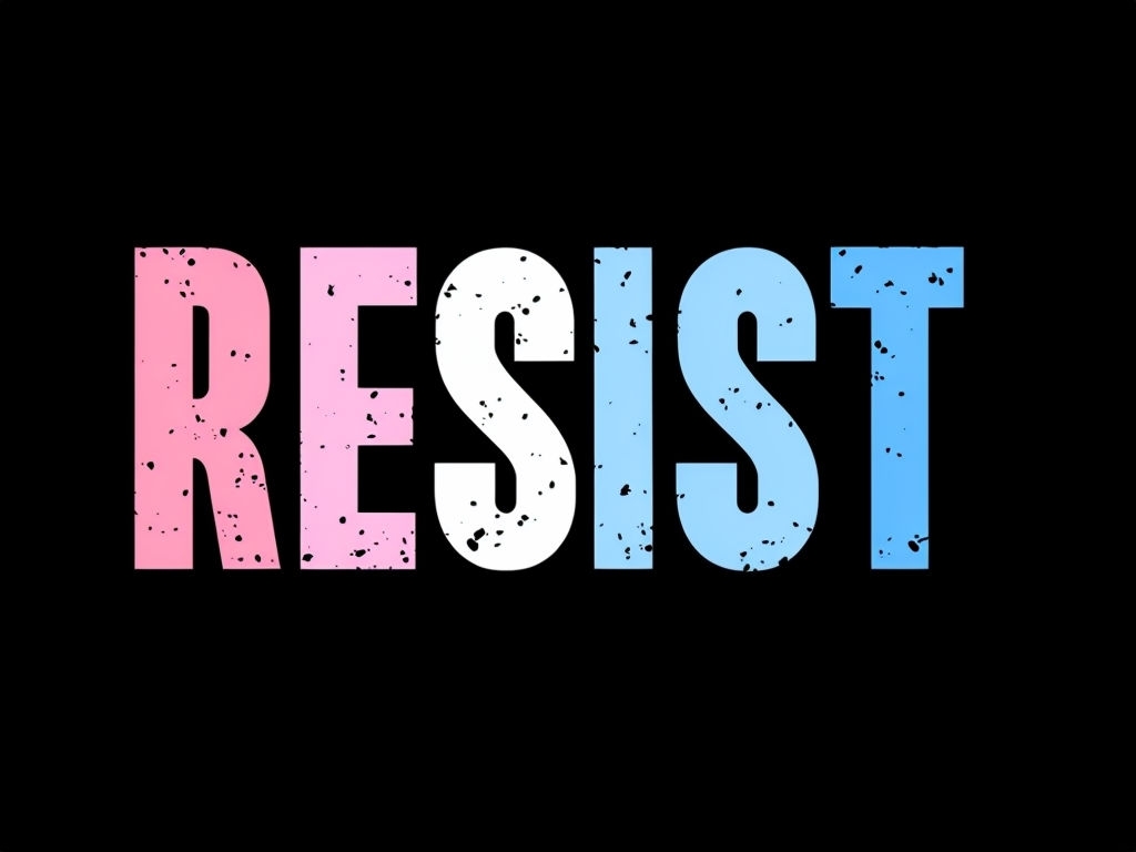 Colorful Distressed RESIST Grunge Text T-Shirt