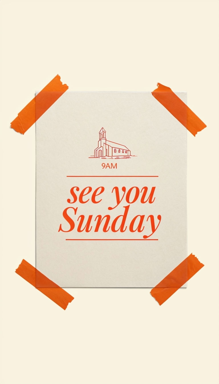 Minimalist Church Invitation Poster with Simple Design Social Media Post