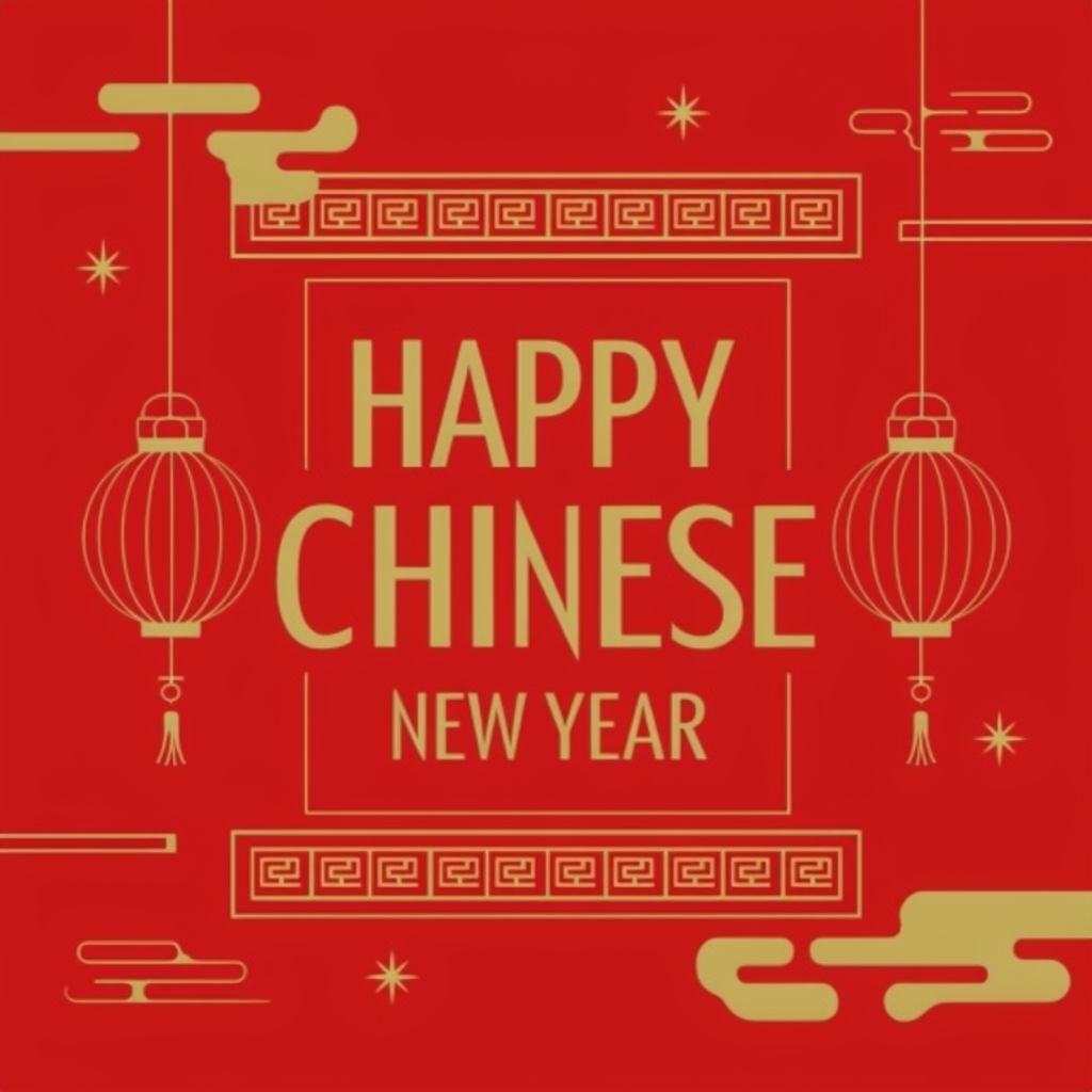 Festive Chinese New Year Celebration Graphic Design Social Media Post