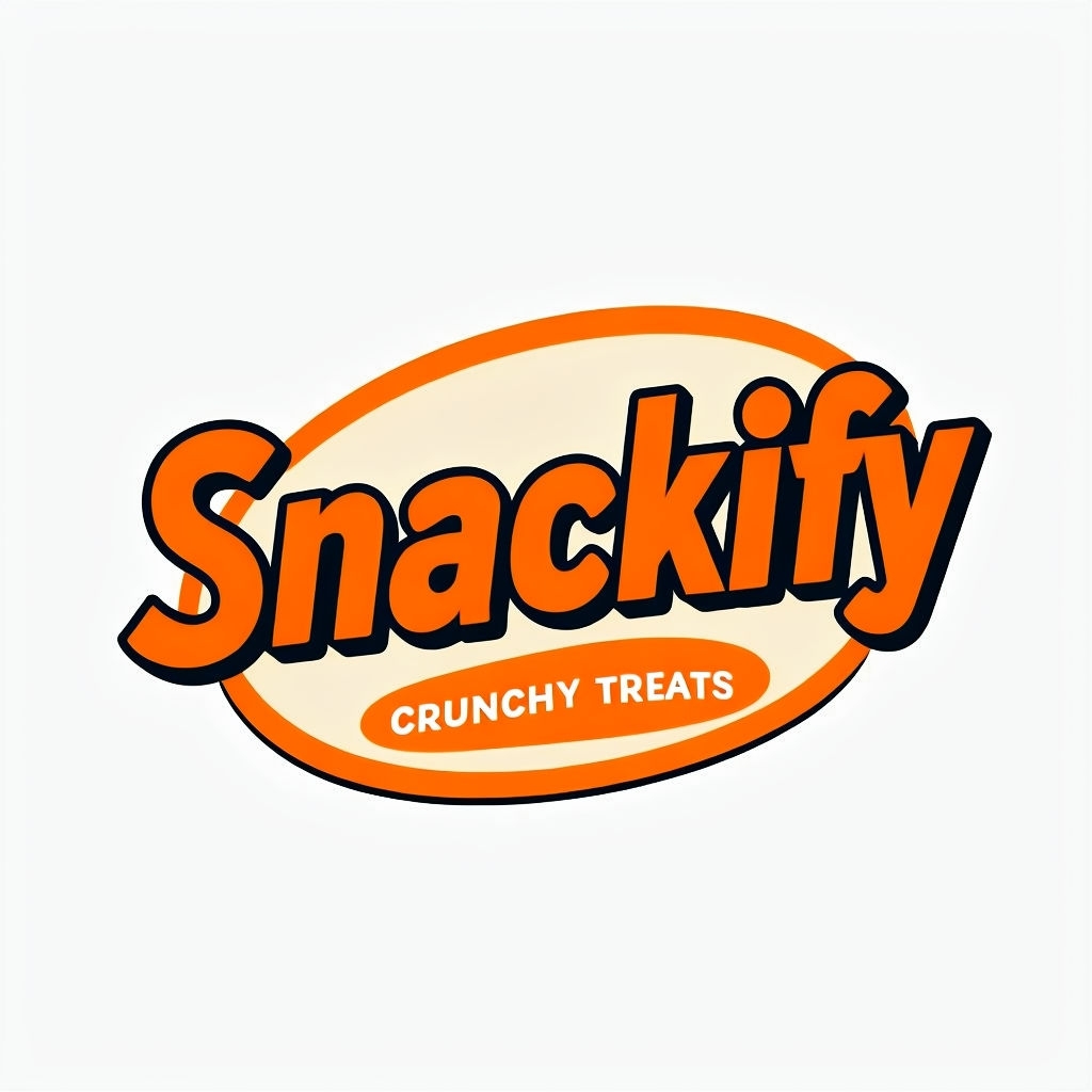 Bold Orange Snackify Logo for Crunchy Treats Brand