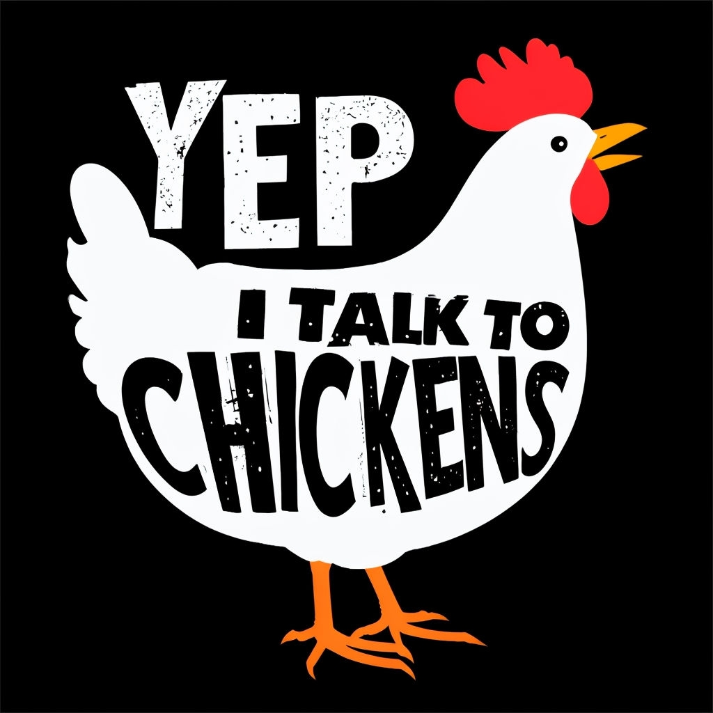 Playful White Chicken Graphic with Funny Quote T-Shirt