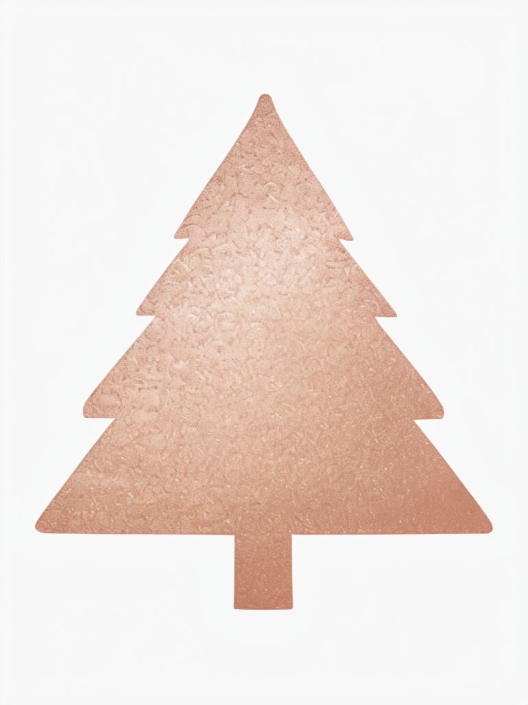 Elegant Minimalist Rose Gold Christmas Tree Art Poster