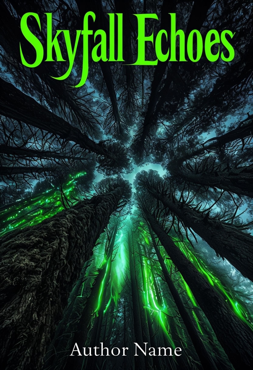 Eerie Forest with Glowing Lights for Skyfall Echoes EBook Cover