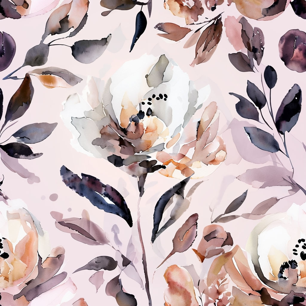 Dreamy Watercolor Floral Seamless Pattern Design