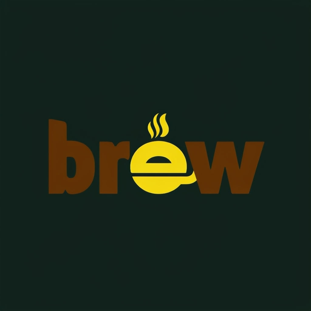 Minimalist Brew Café Logo with Coffee Cup and Steam Icon Logo