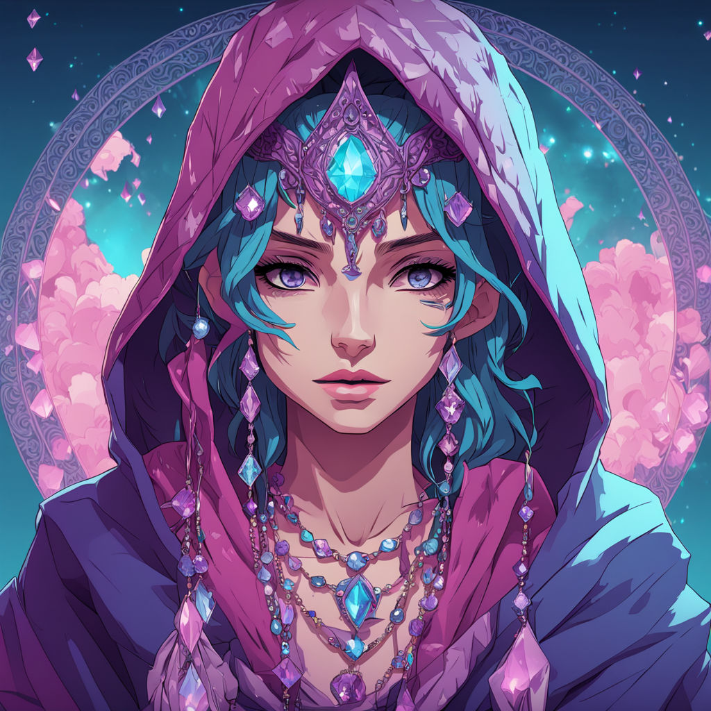 A mystic anime young female gypsy wearing a hood by Carlos Eduardo ...