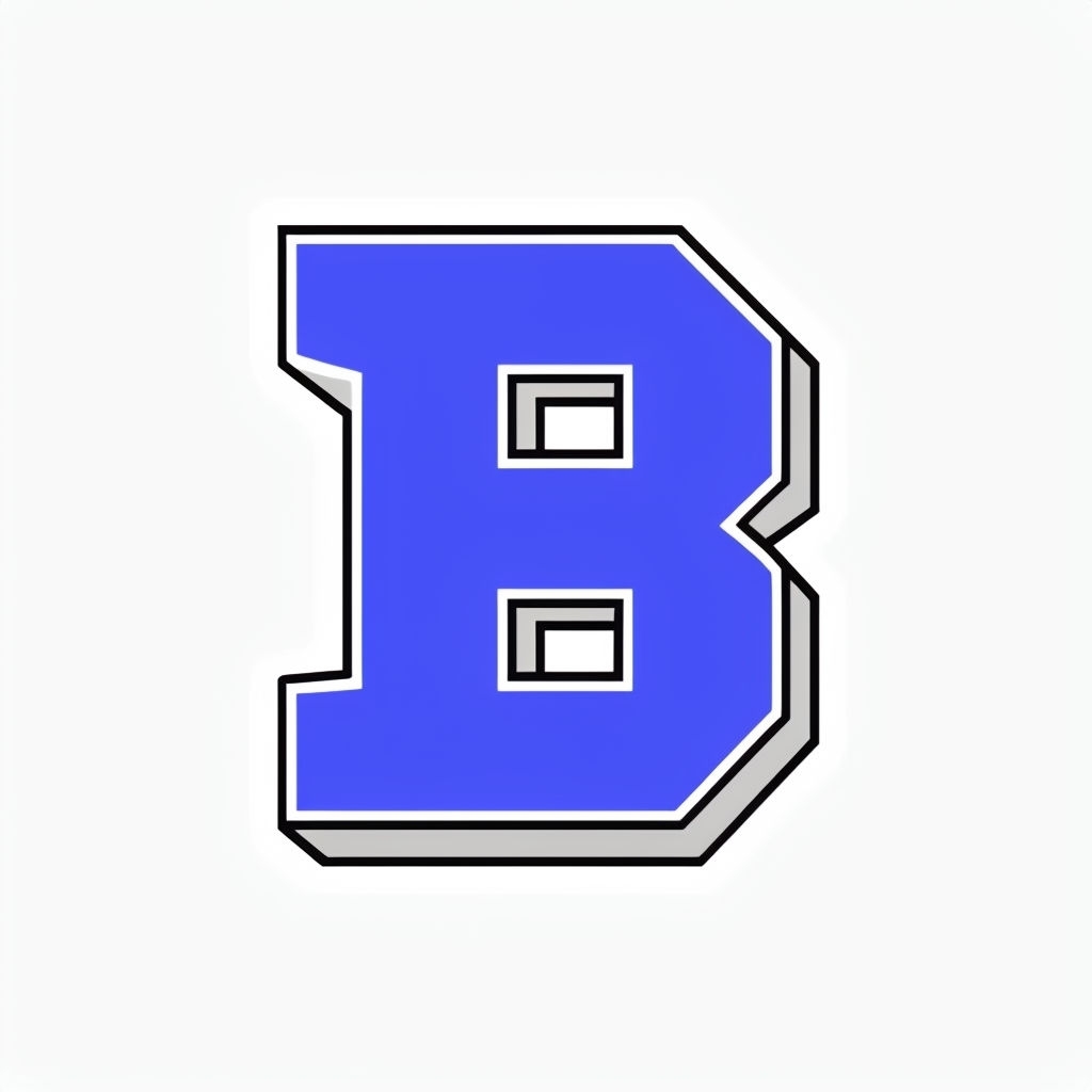Bold Royal Blue Monogram Letter B Illustration on White Background Monogram