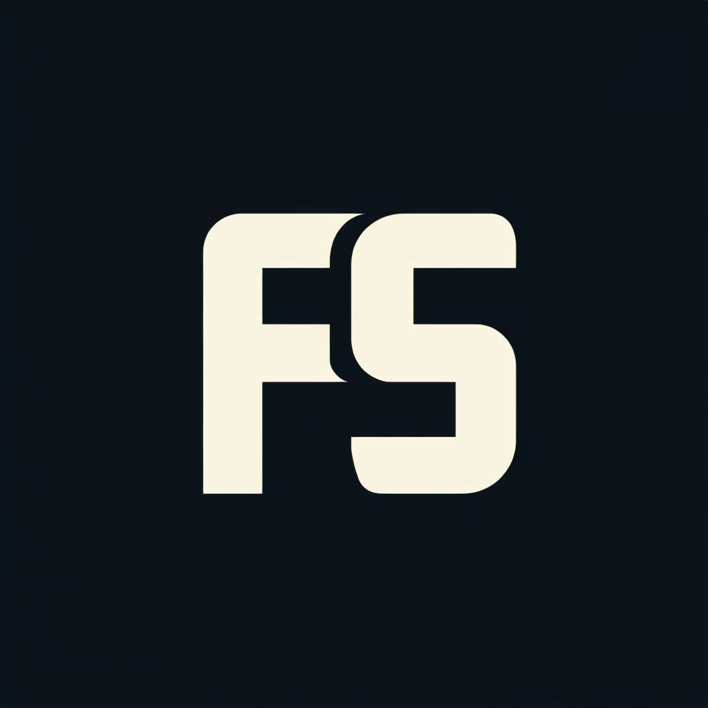 Modern Minimalist FS Logo Design on Black Background Monogram