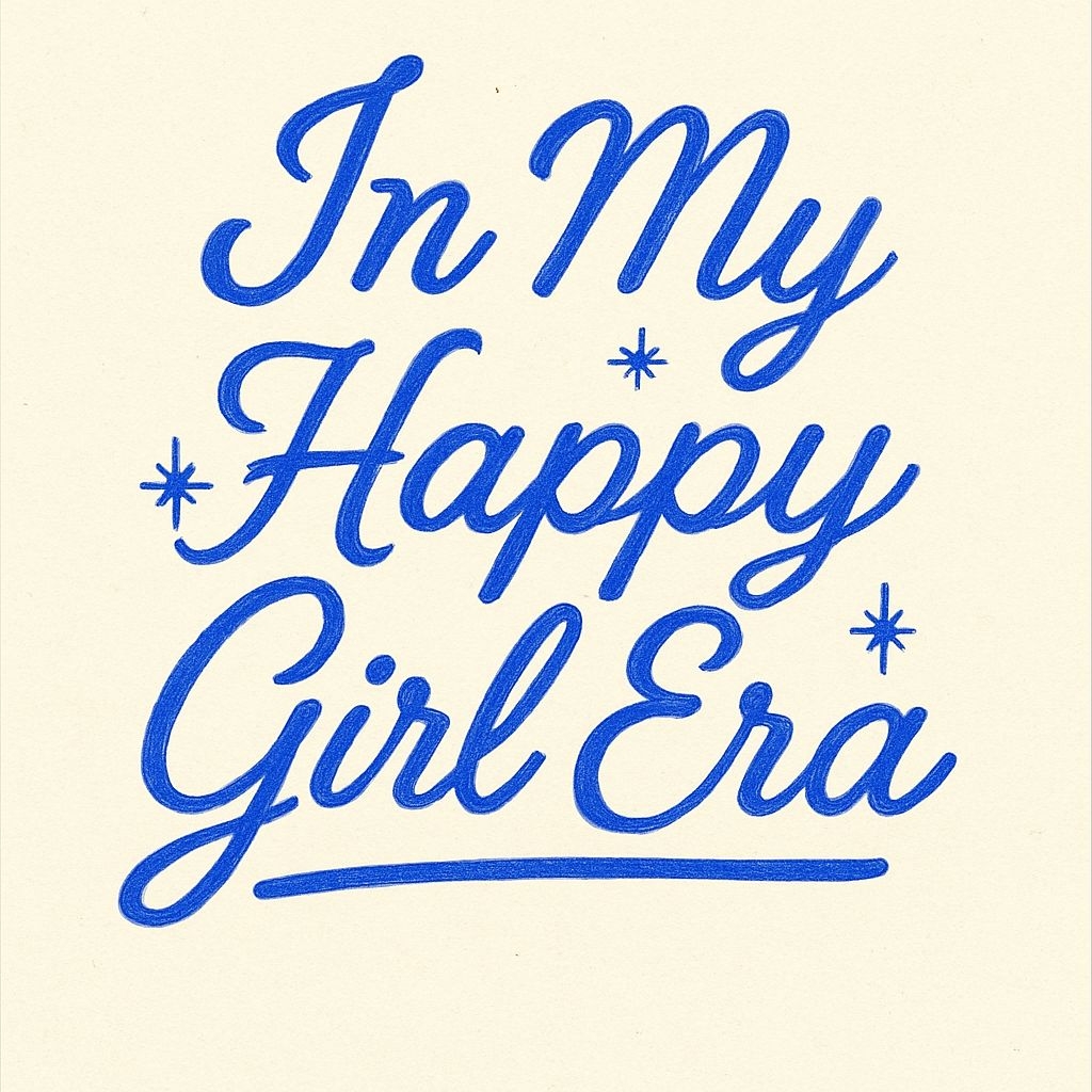 In My Happy Girl Era Stylish Cursive Typography T-Shirt