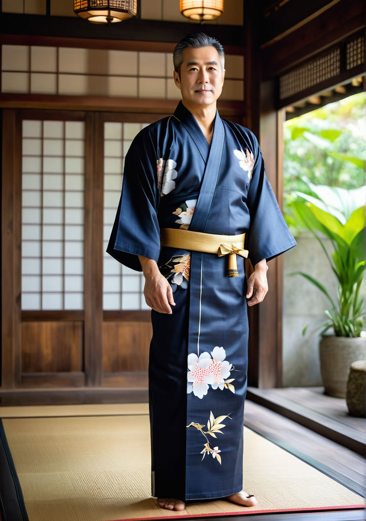 50-year old Asian man donning a yukata by Miguel Villarreal - Playground