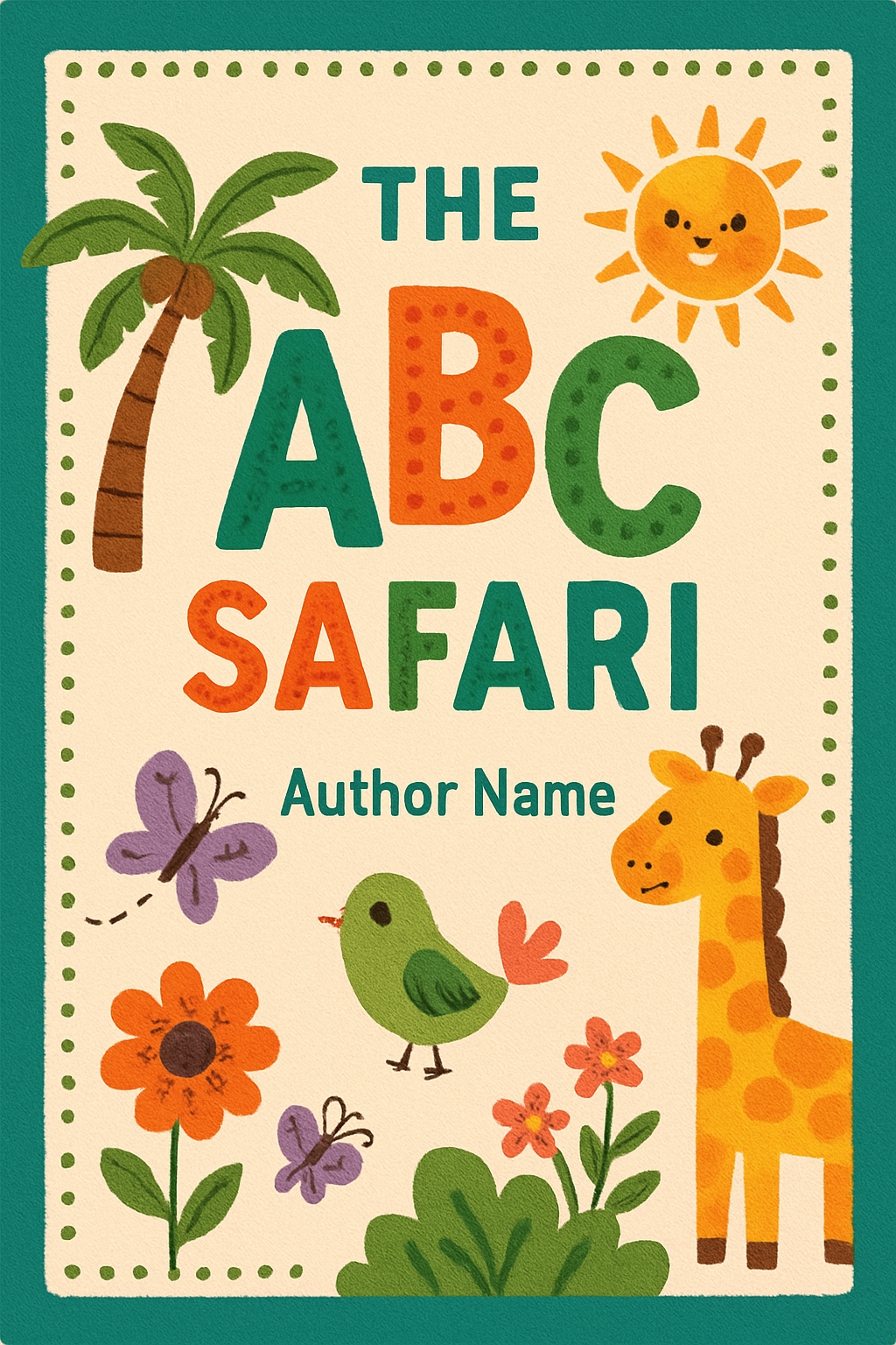Playful 'THE ABC SAFARI' Colorful Children's EBook Cover