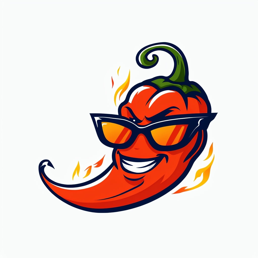 Mischievous Chili Pepper with Sunglasses Cartoon Sticker