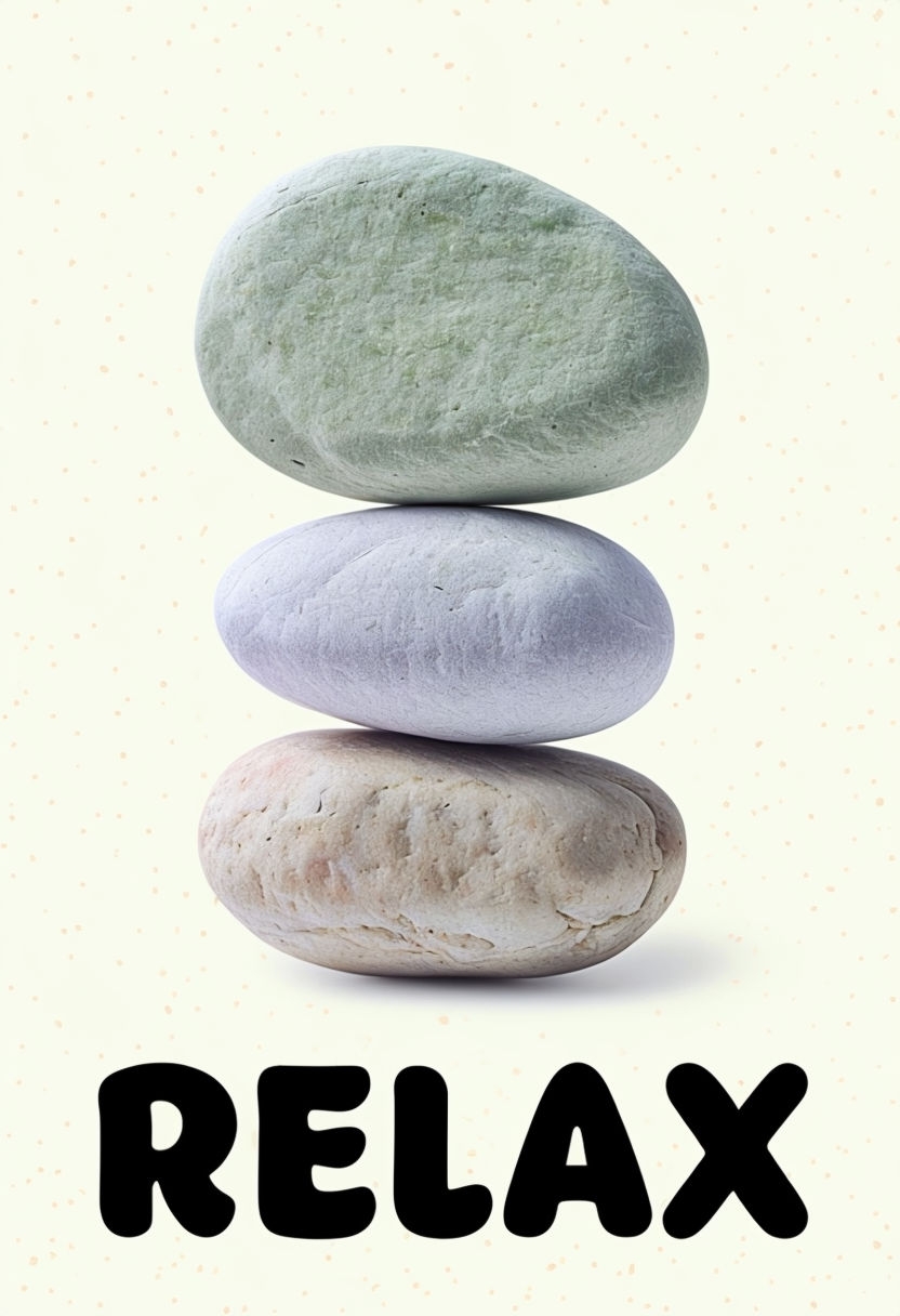 Minimalist Stacked Pebbles Relaxation Image Poster