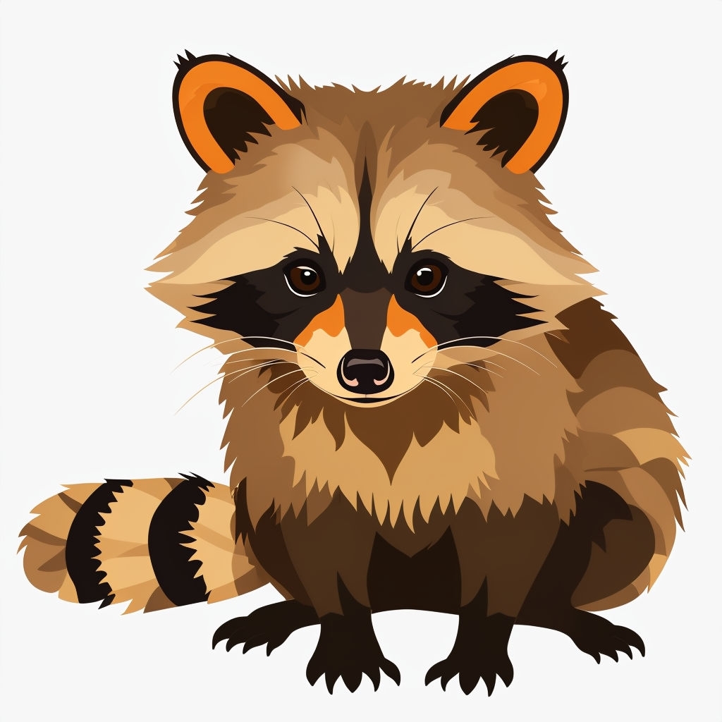 Playful Cartoon Raccoon Illustration with Vivid Colors Sticker