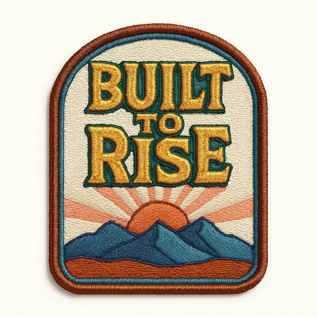 Vintage Embroidered 'Built To Rise' Motivational Patch Hat