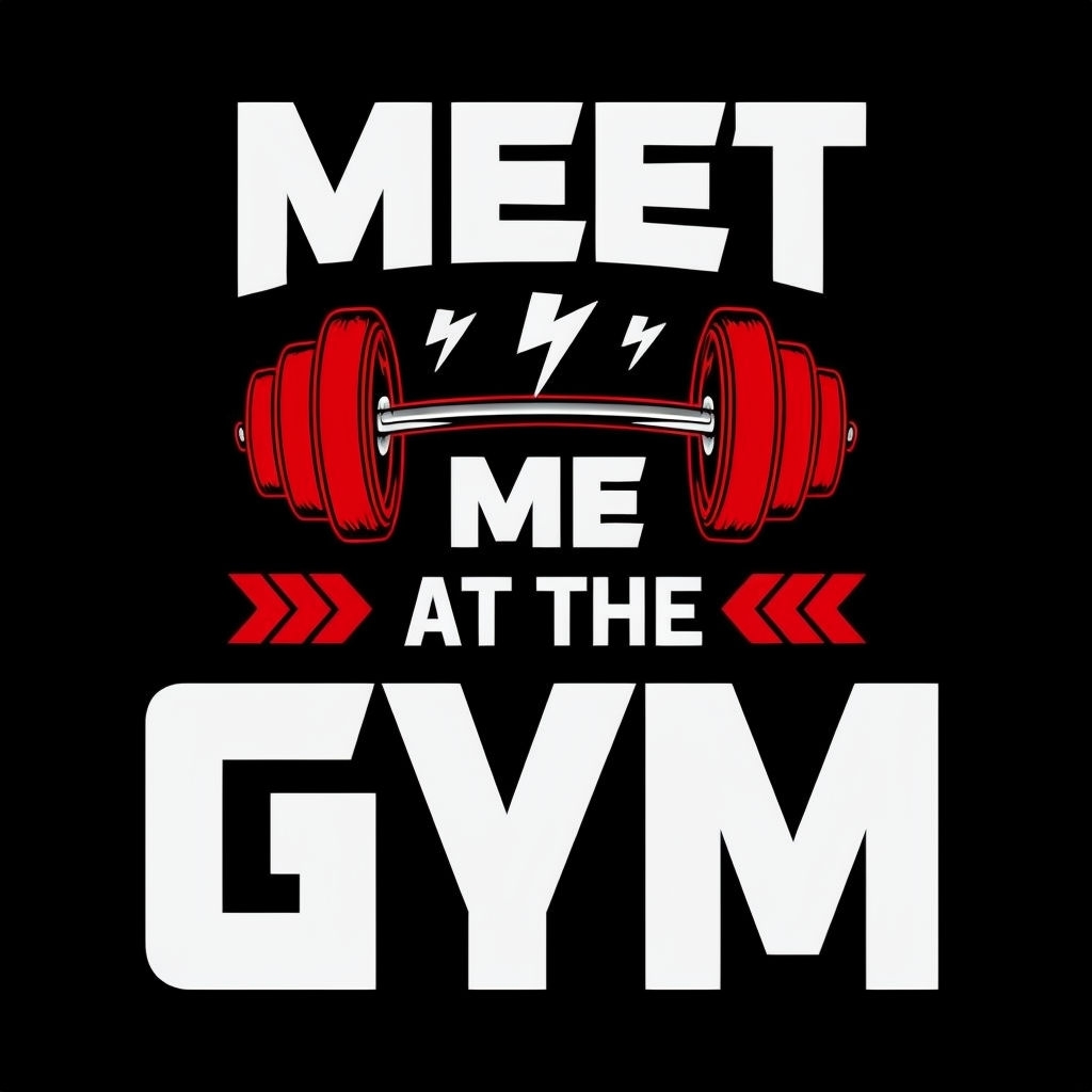 Bold Motivational Meet Me at the Gym Graphic T-Shirt