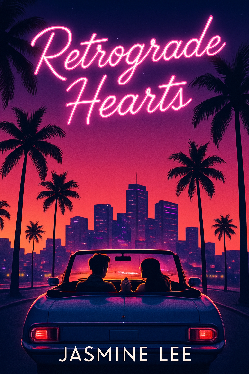 Retrograde Hearts: Nostalgic Sunset with Vintage Car EBook Cover