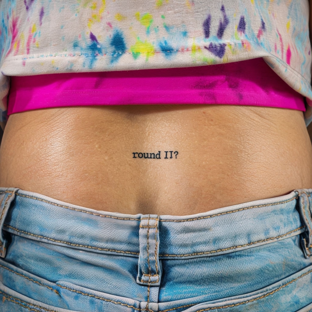 Close-Up Black Tattoo on Lower Back Art for Spotify Album Cover