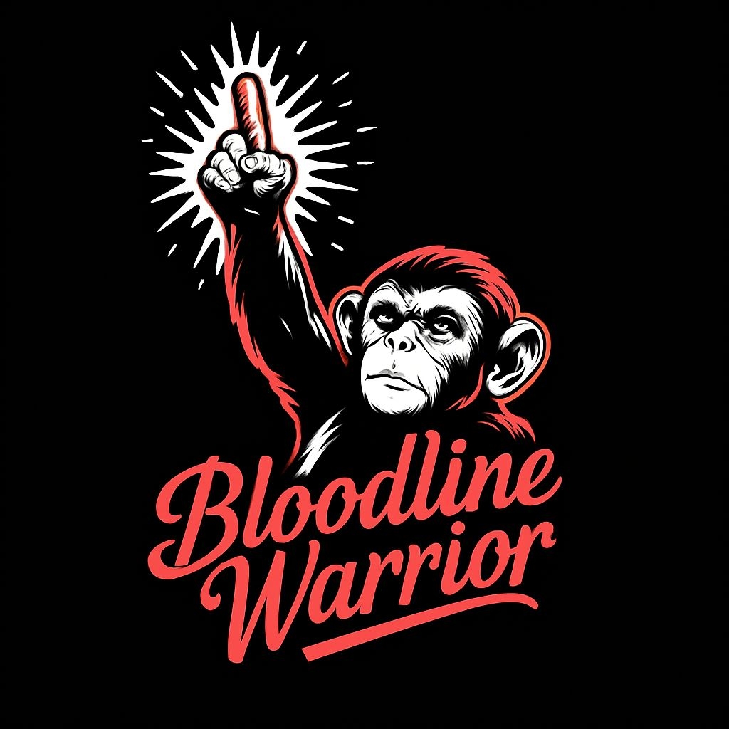 Bold Chimpanzee Bloodline Warrior Graphic Design T-Shirt