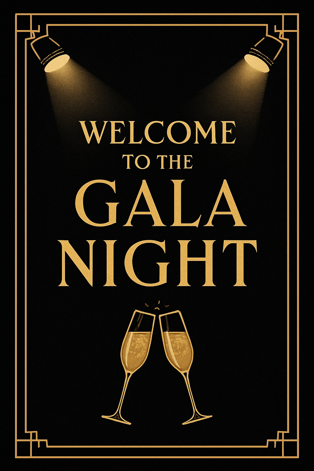 Elegant Gala Night Welcome Poster with Art Deco Design Event Sign