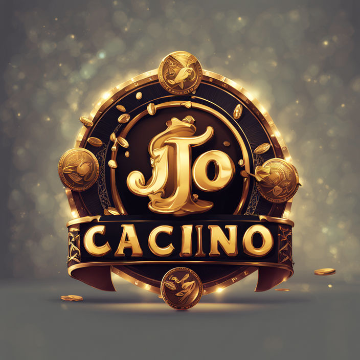 Jackpot hotel casino logo featuring stylized jackpot symbols resembling golden coins overflowing from a treasure chest, placed centrally in forefront, intricate detailing on individual coins, gleaming under dramatic stage lights, in the backdrop of grandeur, bold, uppercase typography layered at the top adorned with subtle gold trim, aristocratic and luxurious, detailed shadows casting depth, vivid colors, UHD drawing, ultra-fine, digital rendering.