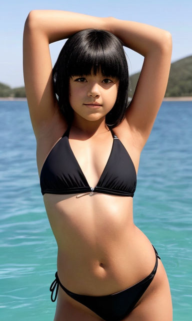 a 14 years old beautiful Japanese bikini girl