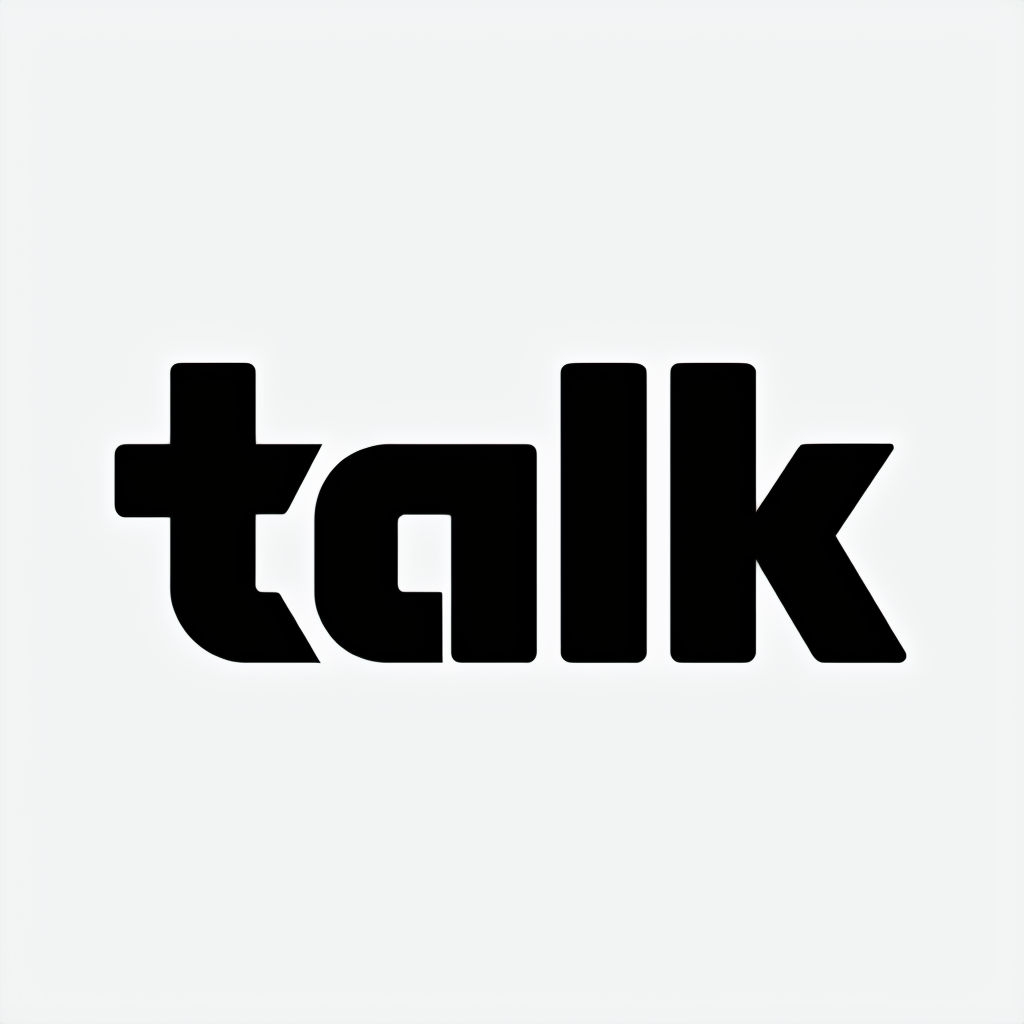 Minimalist Bold Talk Logo Design on White Background Logo