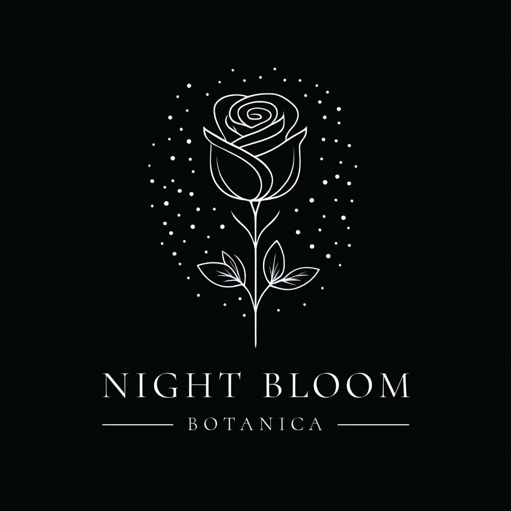 Elegant Night Bloom Botanica Minimalist Logo Design