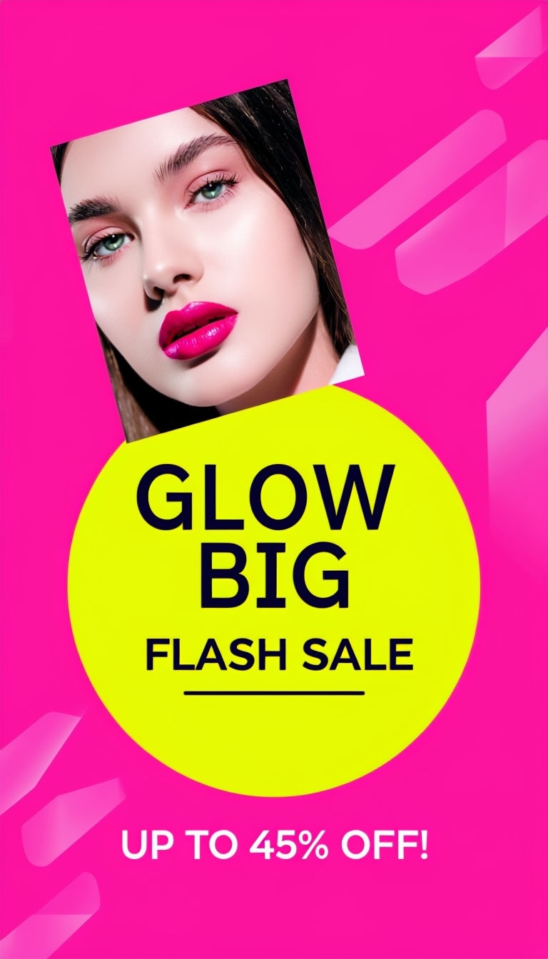 Vibrant Pink Glow Big Flash Sale Advertisement Design Ads