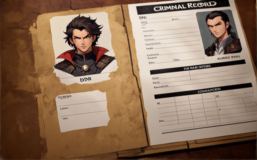 CRIMINAL RECORD Classic DnD 5e Character Sheet with stats on... by ...