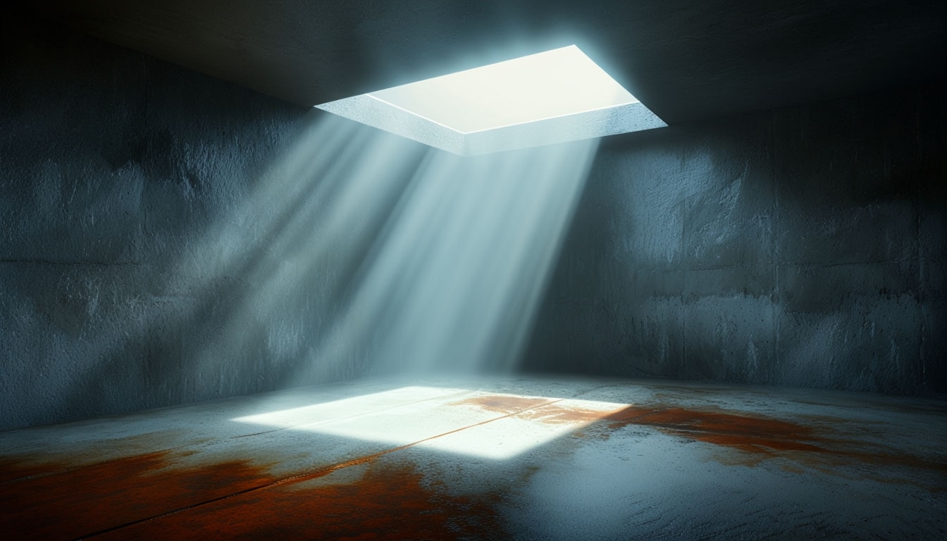 Eerie Dark Room with Beams of Light Virtual Background