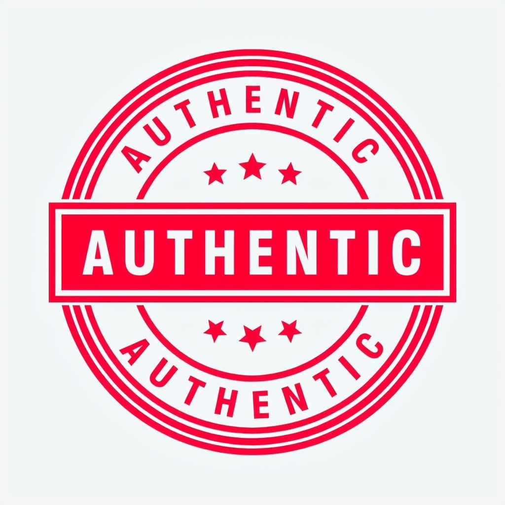 Bold Authentic Circular Stamp Design with Distressed Vintage Look Sticker