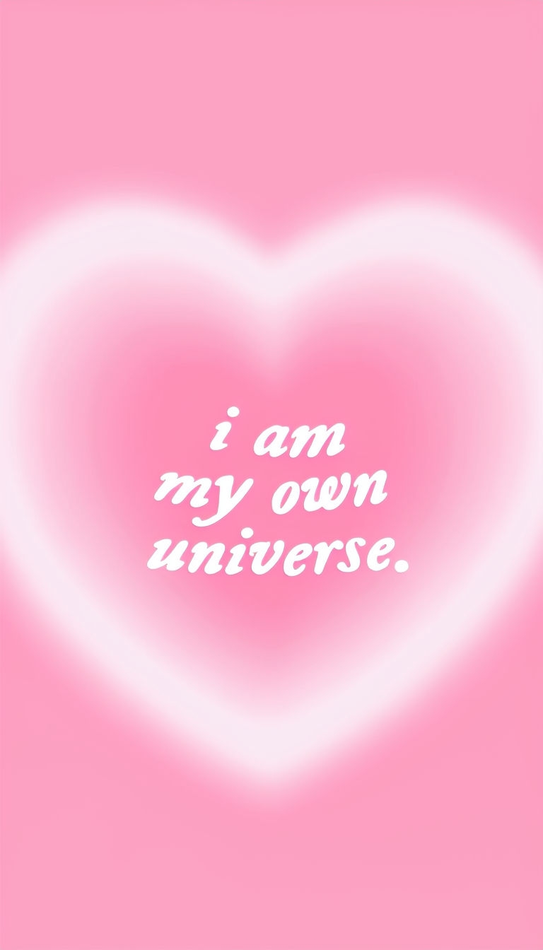 Heart-Shaped Gradient with Empowering Quote Mobile Wallpaper