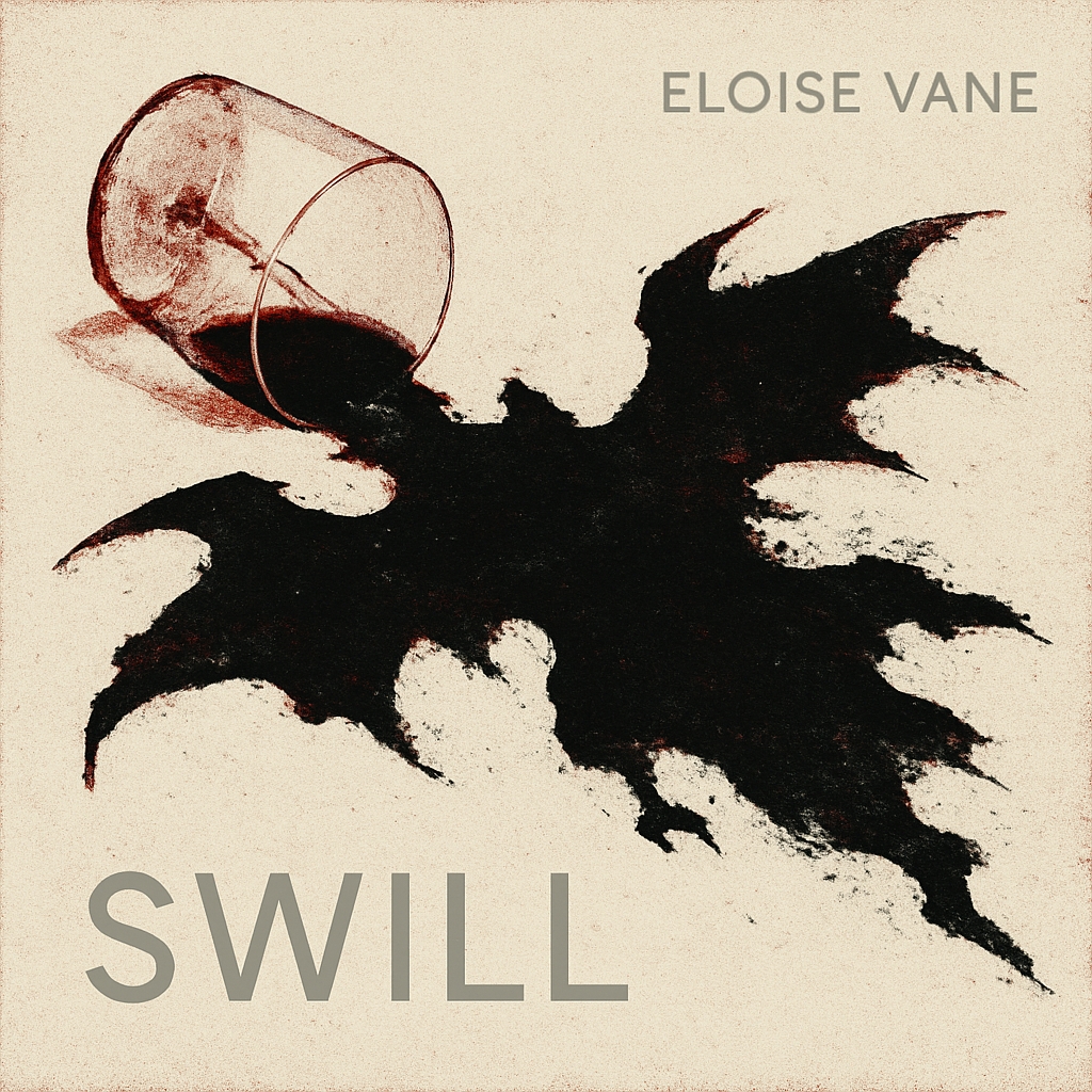 Dark Red Spilled Glass Artwork for ELOISE VANE Album Cover