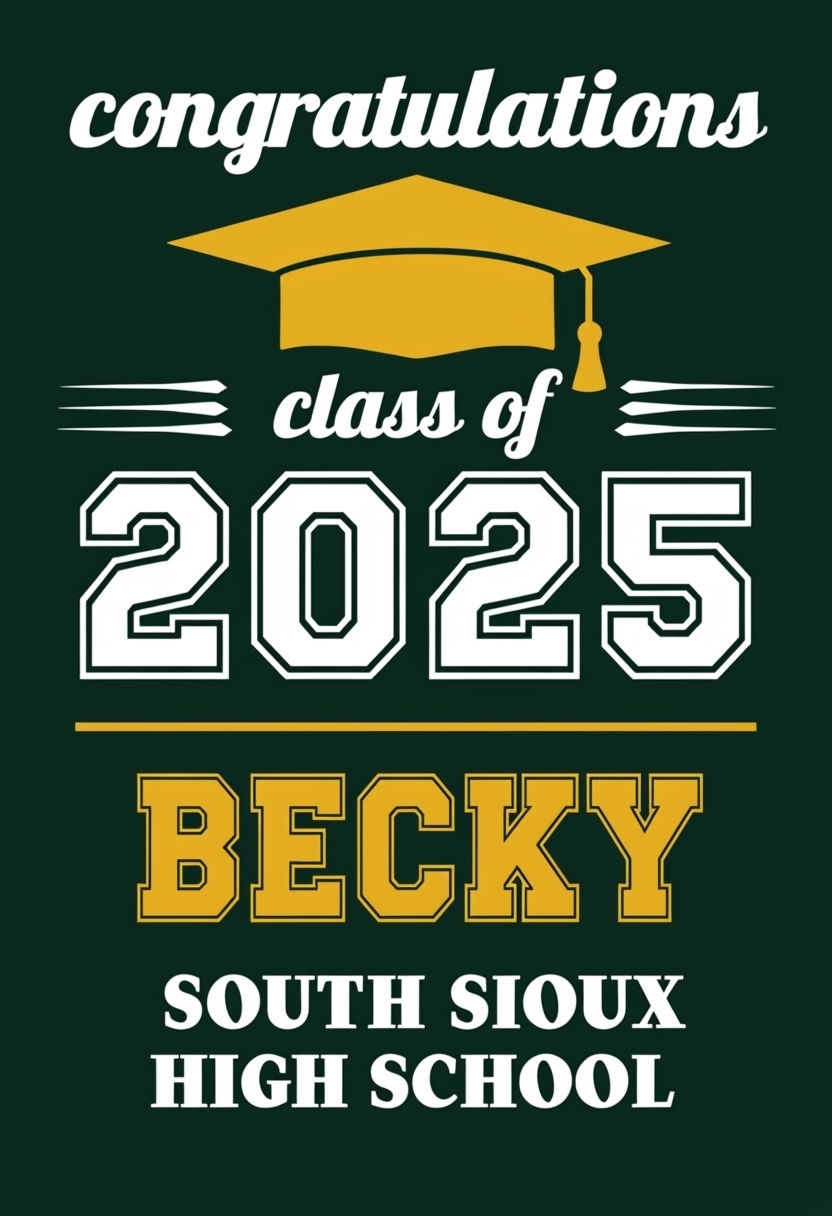 Elegant Green Graduation Banner for Class of 2025 Event Sign