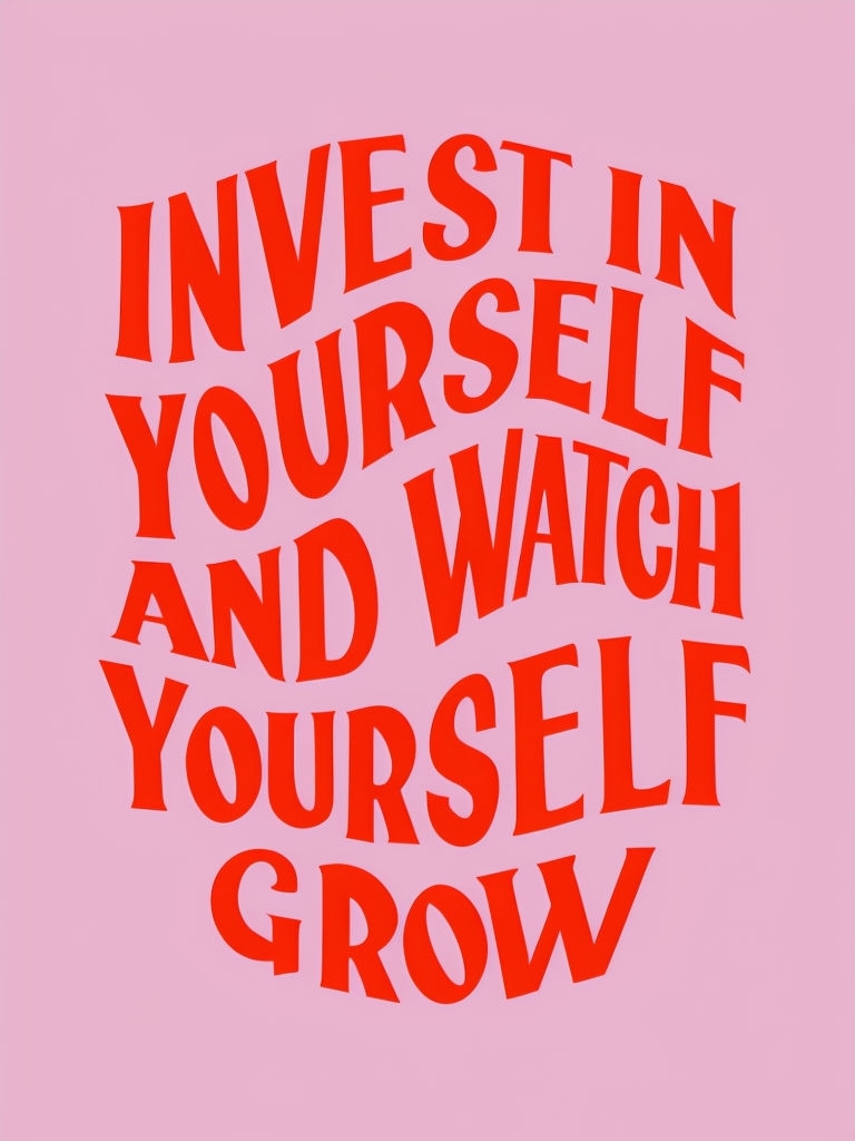 Motivational Invest in Yourself Typography Design Poster