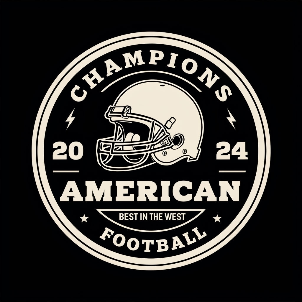 Vintage American Football Champions Logo T-Shirt