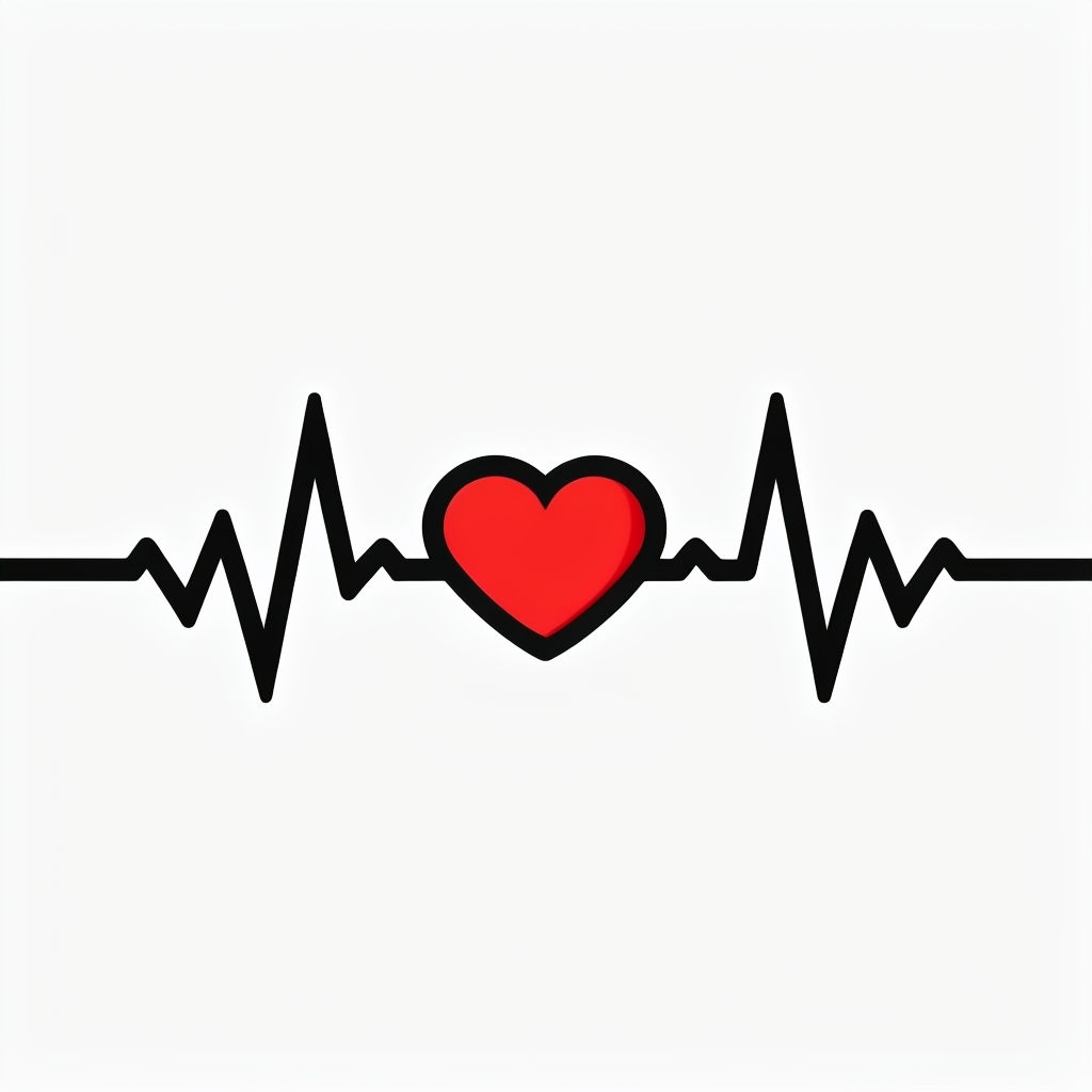 Minimalist Red Heart with ECG Wave Lines Graphic Hat