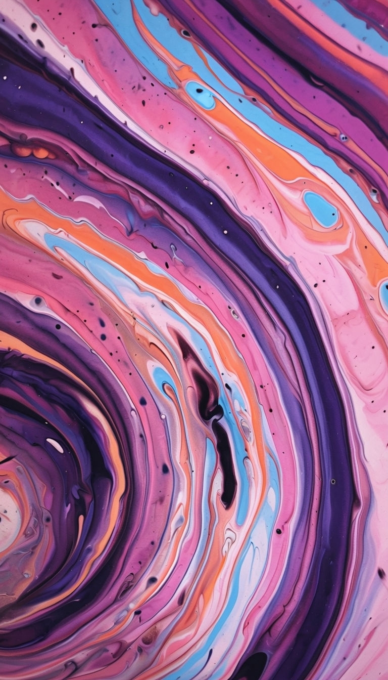 Vibrant Abstract Fluid Art with Colorful Flowing Lines Mobile Wallpaper