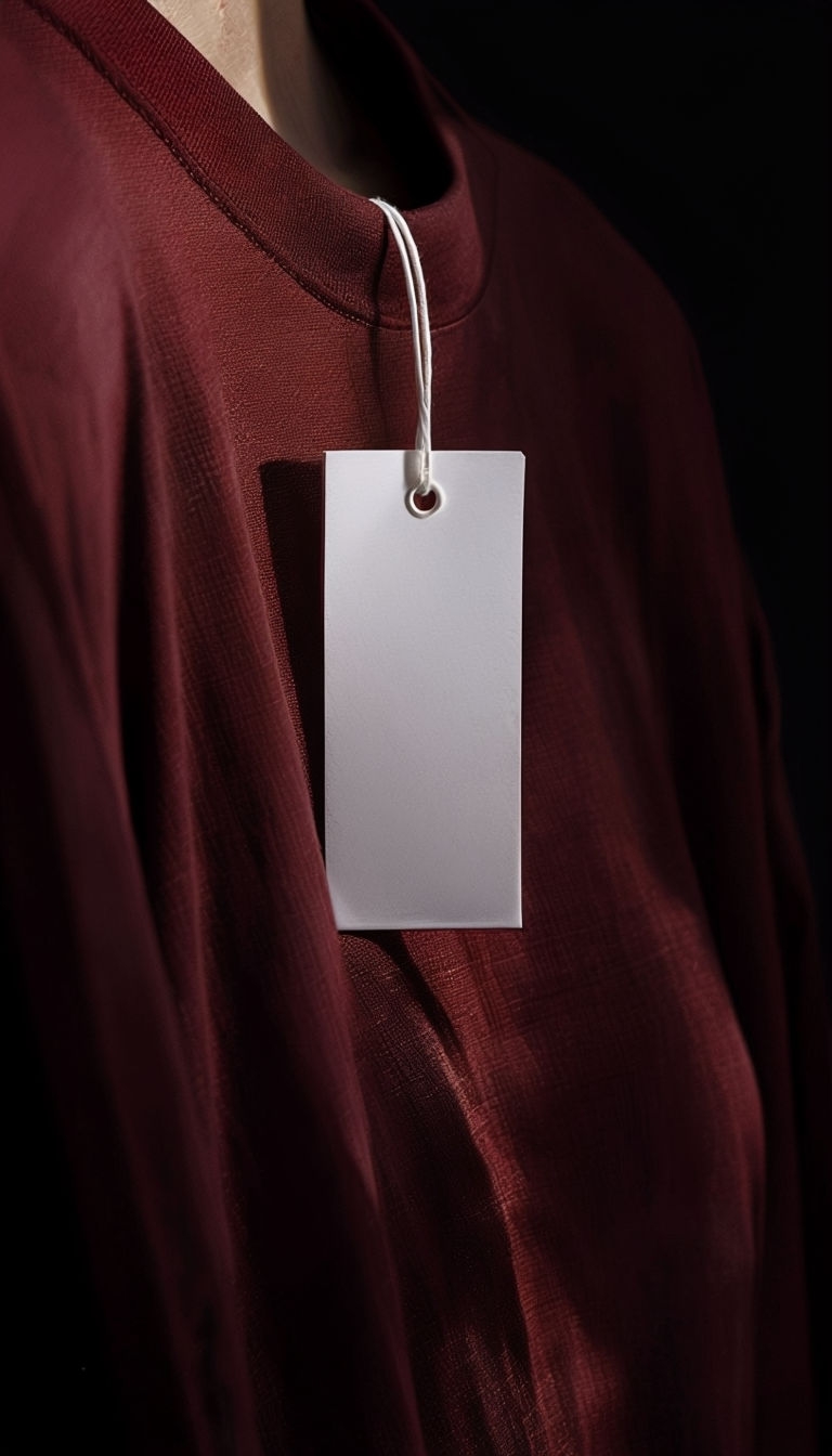 Maroon Garment Close-Up with Minimalist Tag Mockup