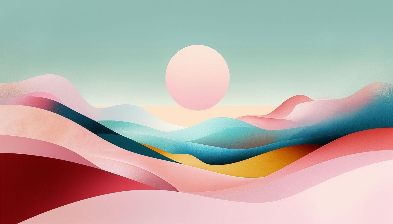 Serene Abstract Landscape with Soft Pastel Colors Virtual Backgrounds