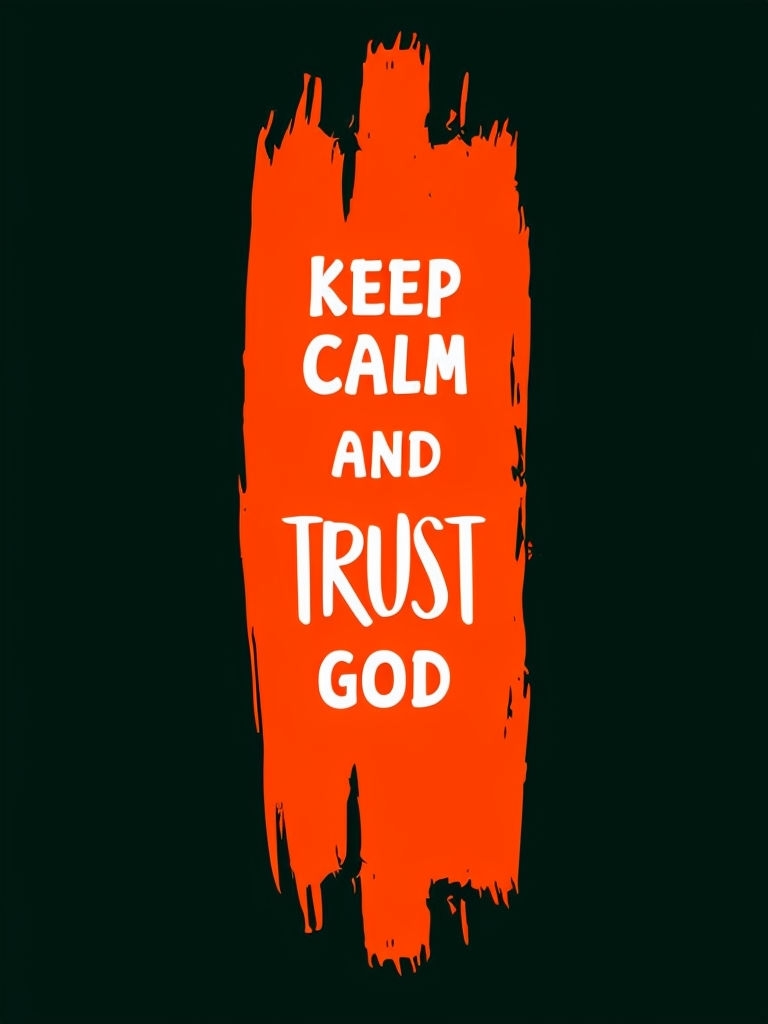 Keep Calm and Trust God Motivational Typography Poster