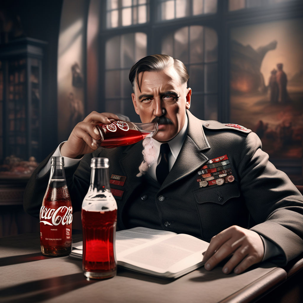 Adolf hitler drinking coca cola by Thijmen Postma - Playground