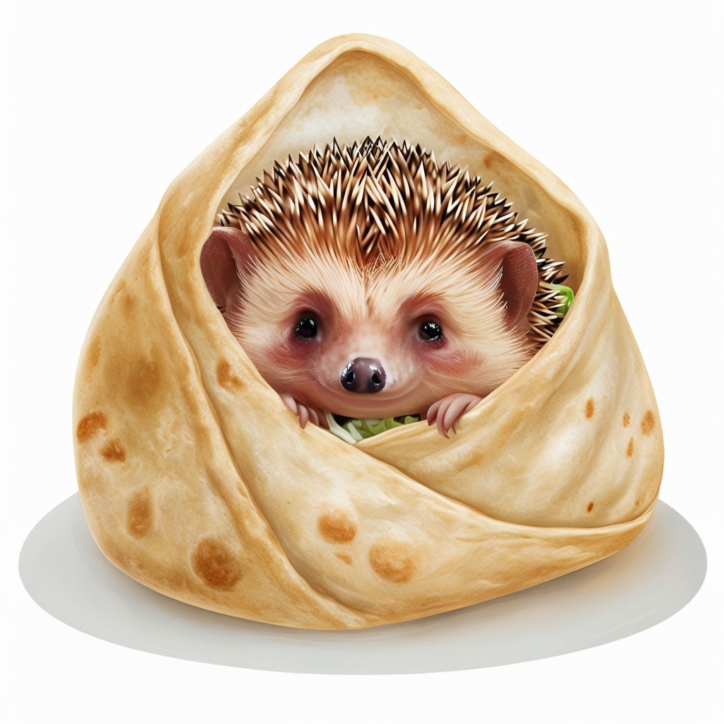 Wholesome Hedgehog Wrapped in a Burrito Cute Sticker
