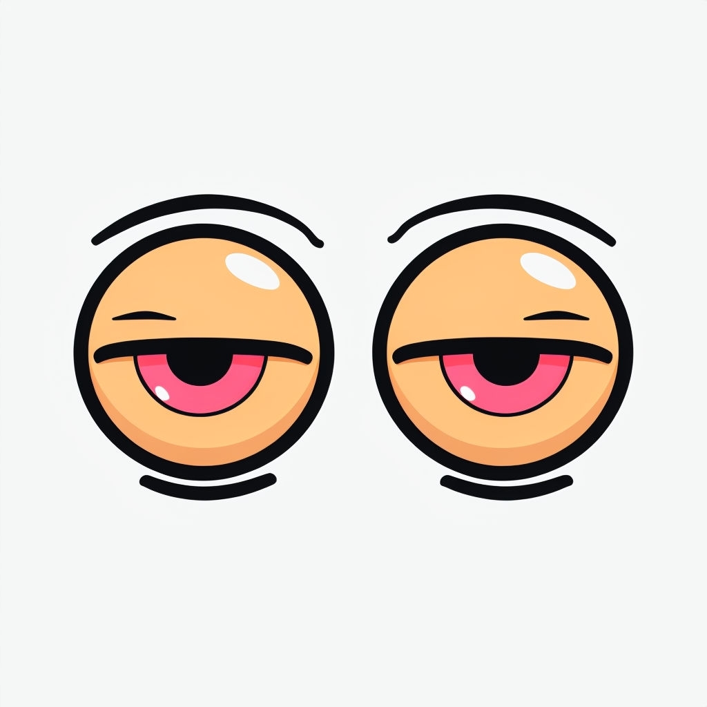 Cartoon Tired Eyes Illustration for Fun Coffee Mug
