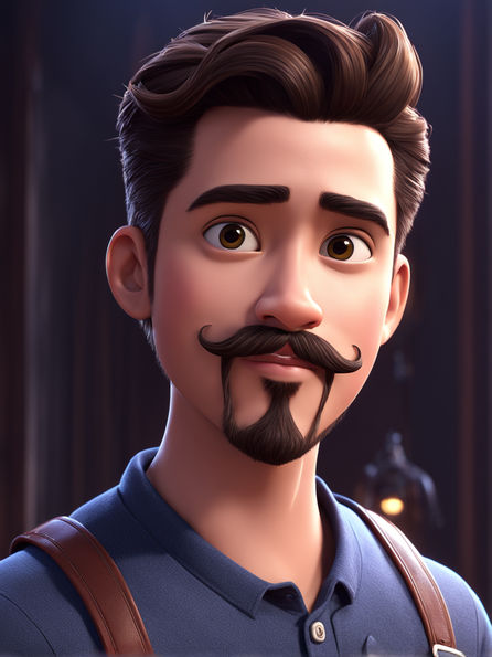 3D Pixar-style cute male character portrait by Felipe Moraes - Playground