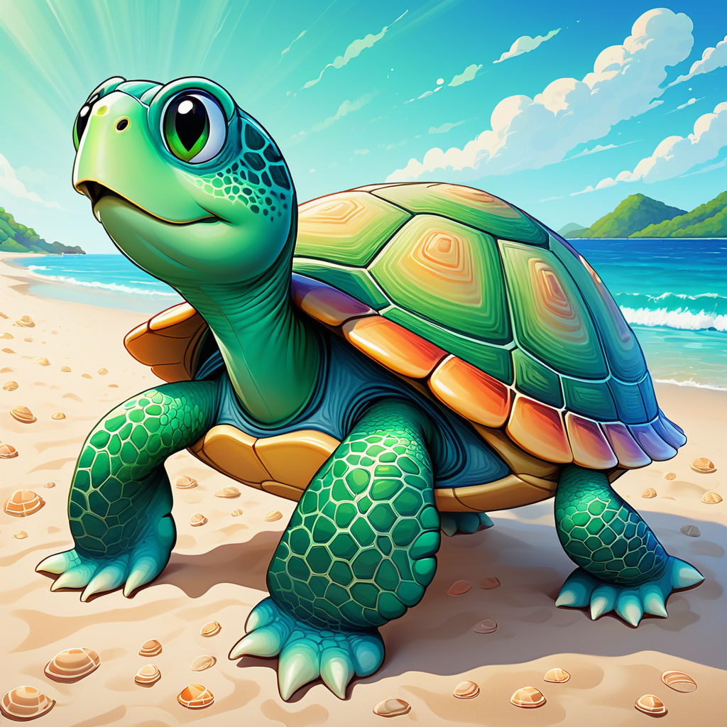 Cartoon-styled 2D turtle by Артём - Playground